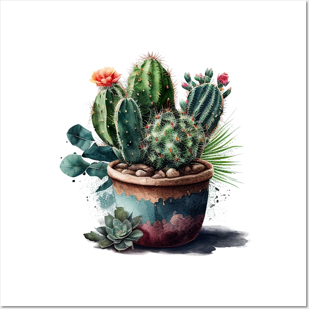 Cactus Pot Wall Art by Mixtgifts